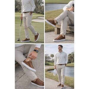 FootJoy Contour Casual Men‎ Golf Shoes 9.5W Brown Leather Spikeless NWOT